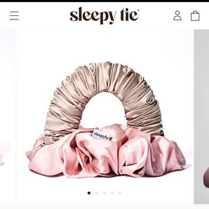 Sleepy Tie Satin Hair Accessory - Pink and Beige